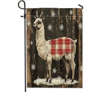 Bandiere da giardino con lama, 30,5 x 45,7 cm, per esterni, rustiche, animali natalizi, bandiere verticali in lino, decorazione per esterni