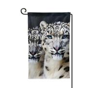 Bandiere da giardino con leopardo delle nevi dagli occhi azzurri bandiera verticale su entrambi i lati 30,5 x 45,7 cm bandiera stagionale primavera estate per vacanze fattoria cortile decorazione da