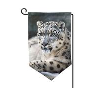 Bandiere da giardino con leopardo delle nevi verticale su entrambi i lati, 30,5 x 45,7 cm, bandiera stagionale primaverile estate per vacanze, fattoria, cortile, decorazione da appendere all'aperto