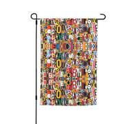 Bandiere da giardino con lettere e numeri, 30,5 x 45,7 cm, su entrambi i lati, decorazione stagionale per la casa e per tutte le stagioni