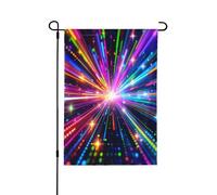 Bandiere da giardino con linee glitterate arcobaleno al neon, stampa fronte-retro, decorazione per la casa, 28"x40"