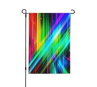 Bandiere da giardino con linee glitterate arcobaleno al neon, stampa fronte-retro, decorazione per la casa, 12,5"x18"