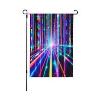 Bandiere da giardino con linee glitterate arcobaleno al neon, stampa fronte-retro, decorazione per la casa, 12,5"x18"