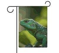 Bandiere da giardino con lucertola verde, 30,5 x 45,7 cm, doppia faccia, bandiera estiva, bandiera floreale, benvenuto, giardino, decorazioni stagionali per le vacanze