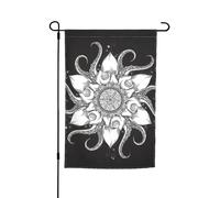 Bandiere da giardino con mandala floreale e animali dell'oceano, 12x18, bifacciali, primaverili, per esterni, piccole bandiere da giardino stagionali, decorazioni da giardino per esterni, decorazioni