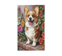 Bandiere da giardino con motivo a Cardigan Welsh Corgi, striscioni di auguri stagionali con occhielli, per interni ed esterni, decorazioni per la casa.