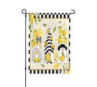 Bandiere da giardino con motivo a quadri bianchi e neri Goblin, stampa fronte-retro, decorazione per la casa, 12,5"x18"