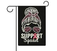 Bandiere da giardino con nastro rosa a doppia faccia per sostenere le donne che lottano contro il cancro al seno, bandiere per le feste, decorazioni per esterni, 12,6 x 18,5 pollici