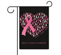 Bandiere da giardino con nastro rosa, fede, speranza, amore e girasole, per la sensibilizzazione sul cancro al seno, bandiere bifacciali, bandiere per le festività, per decorazioni da esterno, 12,6 x