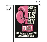 Bandiere da giardino con nastro rosa per la sensibilizzazione contro il cancro al seno, bandiere bifacciali per le festività, decorazioni per esterni, 12,6 x 18,5 pollici