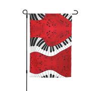 Bandiere da giardino con note musicali e pianoforte, 30,5 x 45,7 cm, double face, decorazione stagionale per la casa e per tutte le stagioni