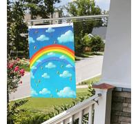 Bandiere da giardino con nuvole arcobaleno e gocce di pioggia, da giardino, con stampa su entrambi i lati, per giardino, benvenuto, giardino, per casa, prato, interni, esterni, 2 x 0,9 m