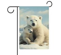 Bandiere da giardino con orso polare carino 30,5 x 45,7 cm bandiera esterna a doppia faccia bandiera estiva da giardino di benvenuto bandiere da giardino stagionali decorazioni per le vacanze