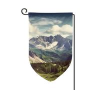 Bandiere da giardino con paesaggi montani bandiera verticale a doppia faccia 30 x 45 cm primavera estate stagionale cortile banner vacanza fattoria cortile all'aperto decorazione da appendere bandiera
