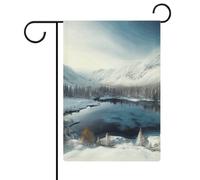 Bandiere da giardino con paesaggio invernale montagne innevate 30,5 x 45,7 cm bandiera esterna a doppia faccia bandiera estiva da giardino di benvenuto bandiere da giardino stagionali decorazioni per