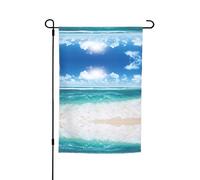 Bandiere da giardino con paesaggio marino tropicale blu su entrambi i lati, 30,5 x 45,7 cm, decorazione stagionale per la casa all'aperto e per tutte le stagioni