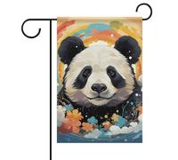 Bandiere da giardino con panda arcobaleno in stile cartone animato, 30 x 45 cm, double face, per esterni, bandiere stagionali e striscioni per patio, cortile, terrazza, veranda, giardino, terrazza