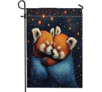 Bandiere da giardino con panda rosso primaverile, 30,5 x 45,7 cm, double face, decorative per esterni, divertenti stelle notturne, piccole bandiere in tela per casa, Ailurus fulgens, bandiere da
