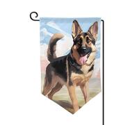 Bandiere da giardino con pastore tedesco per amanti dei cani da pastore tedesco, bandiera verticale su entrambi i lati, 30,5 x 45,7 cm, bandiera stagionale per la primavera e l'estate, decorazione per
