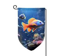 Bandiere da giardino con pesci, verticale, doppia faccia, 30,5 x 45,7 cm, bandiera primaverile estiva stagionale per vacanze, fattoria, cortile, decorazione da appendere all'aperto, taglia unica