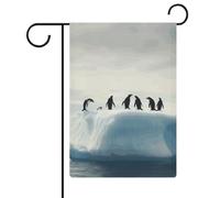 Bandiere da giardino con pinguini sull'iceberg, 30,5 x 45,7 cm, doppia faccia, bandiera estiva da cortile, bandiere floreali da giardino, decorazioni stagionali per le vacanze