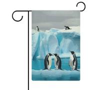 Bandiere da giardino con pinguini sull'iceberg, 30,5 x 45,7 cm, doppia faccia, bandiera estiva da cortile, bandiere floreali da giardino, decorazioni stagionali per le vacanze
