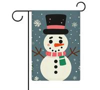 Bandiere da giardino con pupazzo di neve carino Merry Christmas 30,5 x 45,7 cm bandiera esterna a doppia faccia bandiera estiva da giardino di benvenuto bandiere da giardino stagionali decorazioni per
