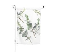 Bandiere da giardino con ramoscello verde naturale bianco per esterni, 30,5 x 45,7 cm, bandiera stagionale da giardino con occhielli bandiera esterna per decorazioni per la casa sfondo fotografico