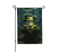 Bandiere da giardino con rana della pace, 28 x 40 cm, su entrambi i lati, bandiere da giardino per esterni, bandiere da giardino per vacanze