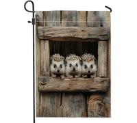 Bandiere da giardino con riccio primaverile, 30,5 x 45,7 cm, double face, decorative esterne, rustiche, in legno, per casa, cortile, casa, casa, animali all'aperto, piccolo cortile