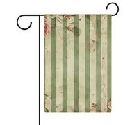 Bandiere da giardino con rose e piante verdi, 30,5 x 45,7 cm, doppia faccia, bandiera estiva da cortile, bandiere floreali da giardino, decorazioni stagionali per le vacanze
