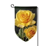 Bandiere da giardino con rose gialle verticali su entrambi i lati, 30,5 x 45,7 cm, bandiera stagionale primaverile estate per vacanze, fattoria, cortile, decorazione da appendere all'aperto, taglia