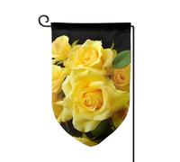 Bandiere da giardino con rose gialle verticali su entrambi i lati, 30,5 x 45,7 cm, bandiera stagionale primaverile estate per vacanze, fattoria, cortile, decorazione da appendere all'aperto, taglia