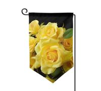 Bandiere da giardino con rose gialle verticali su entrambi i lati, 30,5 x 45,7 cm, bandiera stagionale primaverile estate per vacanze, fattoria, cortile, decorazione da appendere all'aperto, taglia