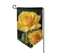 Bandiere da giardino con rose gialle verticali su entrambi i lati, 30,5 x 45,7 cm, bandiera stagionale primaverile estate per vacanze, fattoria, cortile, decorazione da appendere all'aperto, taglia