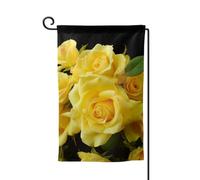 Bandiere da giardino con rose gialle verticali su entrambi i lati, 30,5 x 45,7 cm, bandiera stagionale primaverile estate per vacanze, fattoria, cortile, decorazione da appendere all'aperto, taglia