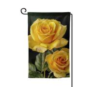 Bandiere da giardino con rose gialle verticali su entrambi i lati, 30,5 x 45,7 cm, bandiera stagionale primaverile estate per vacanze, fattoria, cortile, decorazione da appendere all'aperto, taglia