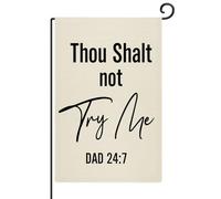 Bandiere da giardino con scritta "Thou Shalt Not Try Me", 30,5 x 45,7 cm, resistente alle intemperie, con stampa, bandiera da giardino, decorazione per esterni