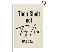 Bandiere da giardino con scritta "Thou Shalt Not Try Me", 71 x 101 cm, verticali, double face, decorative, per cortile, casa, cortile, decorazione esterna