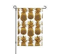 Bandiere da giardino con sfondo di ananas oro per esterni su entrambi i lati bandiere da cortile esterne 30 x 45,7 cm piccole bandiere da giardino stagionali per decorazioni interne ed esterne
