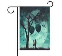 Bandiere da giardino con silhouette di coppia su entrambi i lati bandiere da cortile per esterni benvenuto vacanze stagionali bandiera bandiera per feste vacanze all'aperto portico decorazione per la
