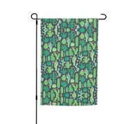 Bandiere da giardino con simpatico cactus senza cuciture, 30,5 x 45,7 cm, su entrambi i lati, decorazione stagionale per la casa e per tutte le stagioni