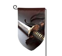 Bandiere da giardino con spada samurai giapponese, bandiera verticale su entrambi i lati, 30,5 x 45,7 cm, per primavera, estate, stagionale, cortile, decorazione da appendere, taglia unica