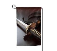 Bandiere da giardino con spada samurai giapponese, bandiera verticale su entrambi i lati, 30,5 x 45,7 cm, per primavera, estate, stagionale, cortile, decorazione da appendere, taglia unica
