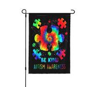 Bandiere da giardino con stampa a due lati, motivo puzzle, per la consapevolezza dell'autismo, 28"x40"