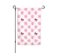 Bandiere da giardino con stampa a faccia di maiale rosa, 30,5 x 45,7 cm, su entrambi i lati, decorazione stagionale per la casa all'aperto e per tutte le stagioni