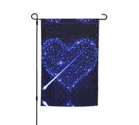 Bandiere da giardino con stampa a forma di cuore e stella cadente, 30,5 x 45,7 cm, double face, decorazione stagionale per la casa e per tutte le stagioni