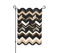 Bandiere da giardino con stampa a zigzag nero bianco marrone chiaro 30,5 x 45,7 cm bandiera per tutte le stagioni decorazione cortile esterno per patio