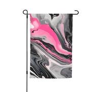 Bandiere da giardino con stampa artistica rosa astratta marmo grigio 30,5 x 45,7 cm bandiera per tutte le stagioni decorazione esterna cortile per patio