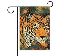 Bandiere da giardino con stampa botanica tigre, 30,5 x 45,7 cm, doppia faccia, bandiera estiva, bandiera floreale di benvenuto da giardino, decorazioni stagionali per le vacanze